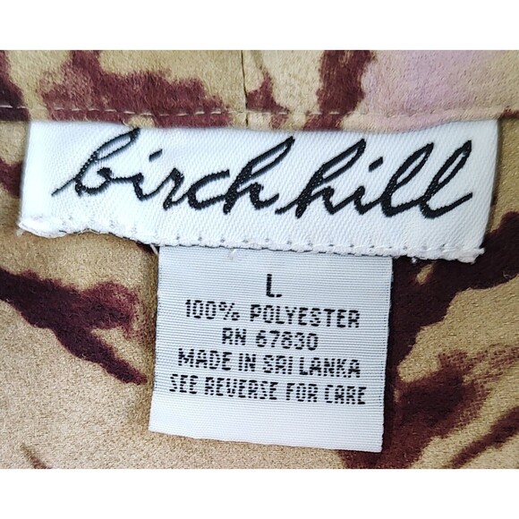 Birch Hill Full Zip Jacket Size L Animal Print Tan Pink Faux Suede Pockets - Picture 2 of 8